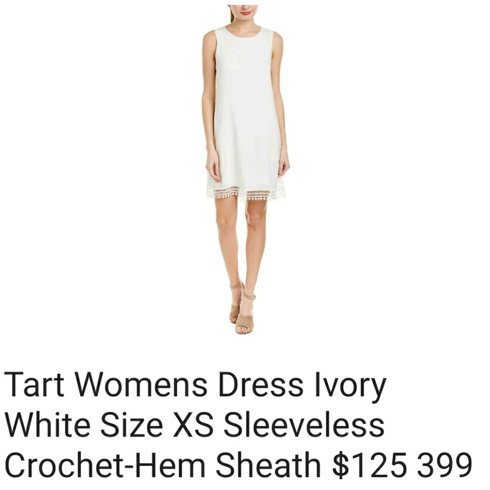 NWT TART White crochet hem dress 👗 Any occasion Sundress  $125 XS - Picture 4 of 4